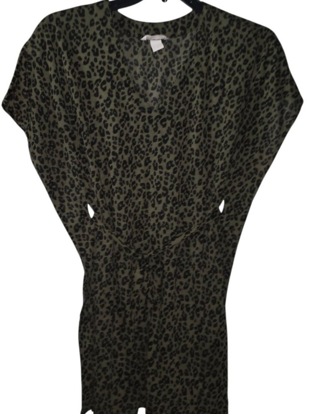H&M Animal Print Green Black Swimsuit Cover Up Small